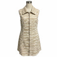Load image into Gallery viewer, Ganni Pale Khaki Zebra Print Organic Cotton Denim Mini Dress
