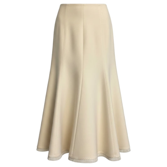 Gabriela Hearst Ivory Wool and Silk Midi Skirt