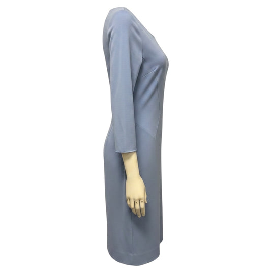 Giorgio Armani Light Blue Long Sleeved Stretch Knit Shift Dress
