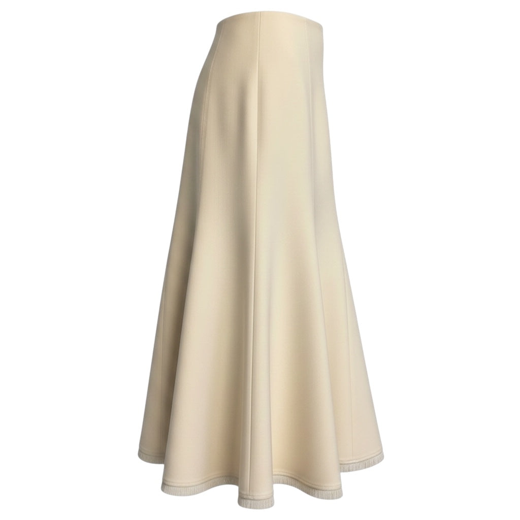 Gabriela Hearst Ivory Wool and Silk Midi Skirt