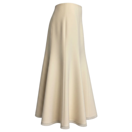 Gabriela Hearst Ivory Wool and Silk Midi Skirt