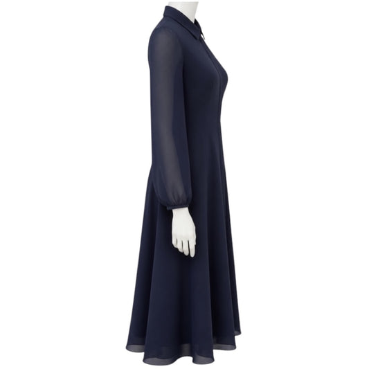 Gabriela Hearst Navy Blue Holt Silk Midi Dress