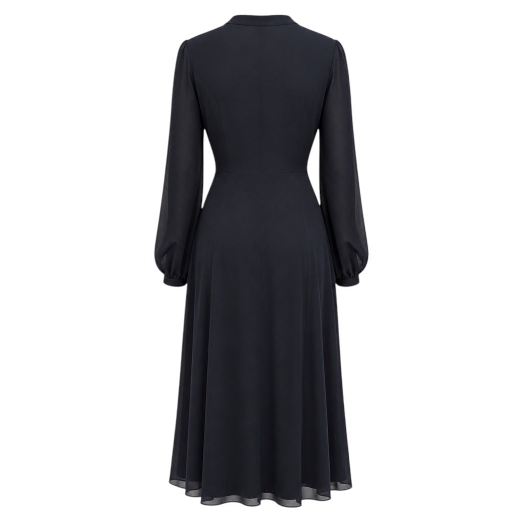 Gabriela Hearst Navy Blue Holt Silk Midi Dress