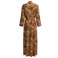 Load image into Gallery viewer, Gul Hurgel Red Multi Floral Bird Print Cotton Midi Dress with Belt
