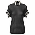 Load image into Gallery viewer, Gianni Versace RARE Vintage Black / White Polka Dot Patterned Short Sleeved Sheer Knit Top

