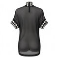 Load image into Gallery viewer, Gianni Versace RARE Vintage Black / White Polka Dot Patterned Short Sleeved Sheer Knit Top
