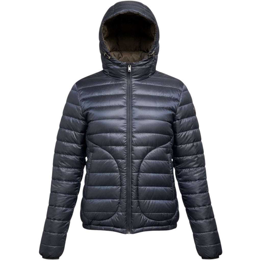 Herno Navy Blue / Brown Reversible Zip Front Lightweight Puffer Jacket