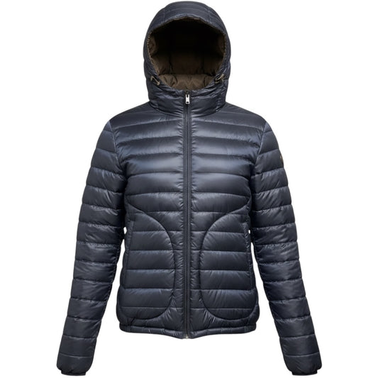 Herno Navy Blue / Brown Reversible Zip Front Lightweight Puffer Jacket
