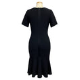 Load image into Gallery viewer, Herve Leger Black Short Sleeved Bandage Knit Ruffled Hem Midi The Isabel Dress
