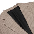 Load image into Gallery viewer, Celine Beige Garçon Elbow Patch Detail Striped Cashmere Flannel Jacket
