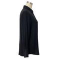 Load image into Gallery viewer, Joseph Black Long Sleeved Silk Button Front Blouse

