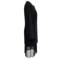 Load image into Gallery viewer, Jil Sander Black Multi Speckled Wool Coat with Sheer Silk Chiffon Hem
