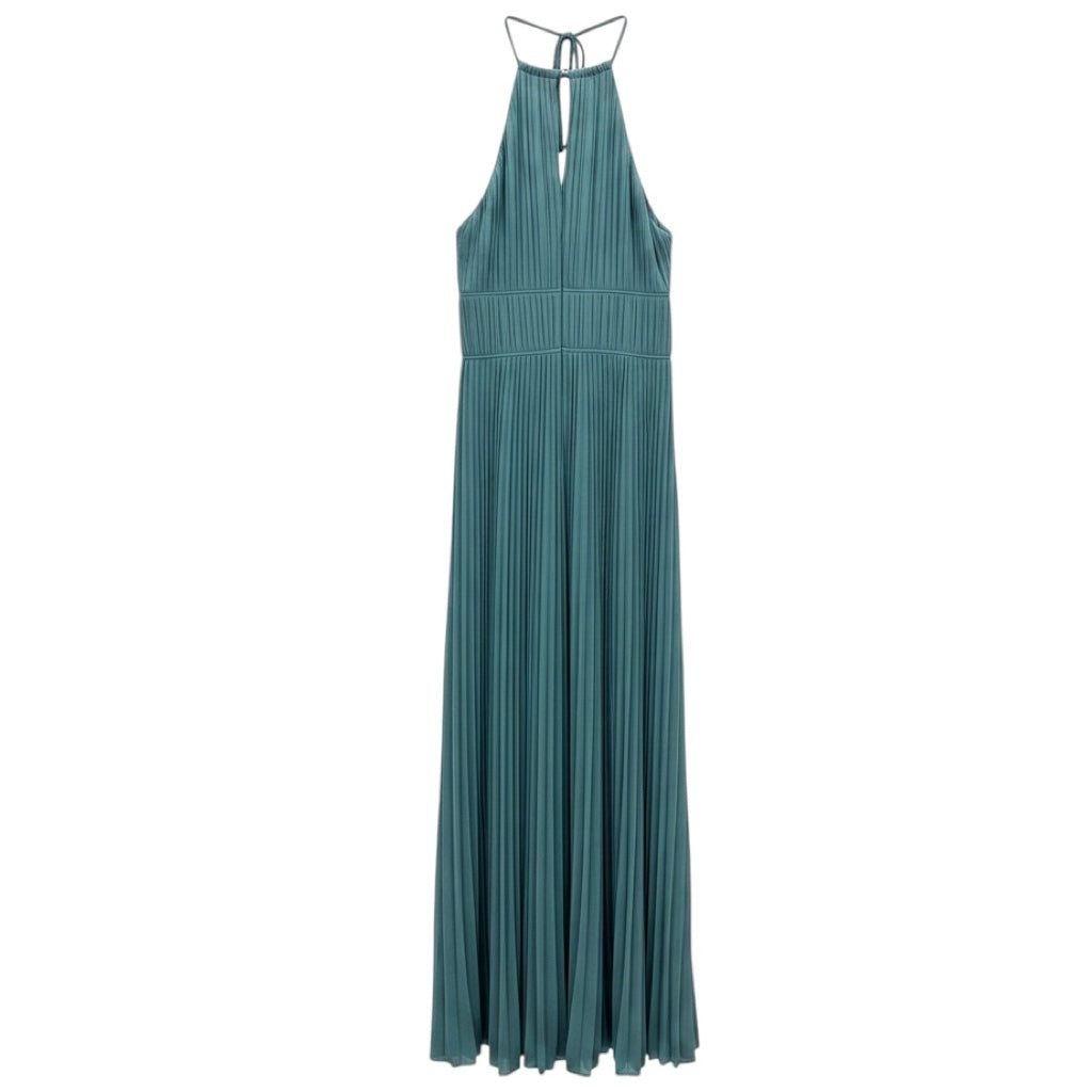 Jonathan Simkhai Celeste Blue Carli Plisse Halter Midi Dress