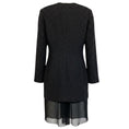 Load image into Gallery viewer, Jil Sander Black Multi Speckled Wool Coat with Sheer Silk Chiffon Hem
