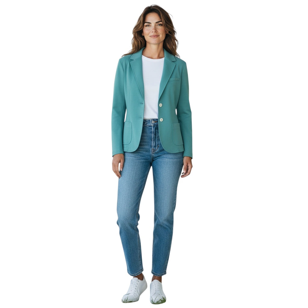 Circolo 1901 Dusty Sky Two Button Cotton Stretch Felpa Blazer Jacket