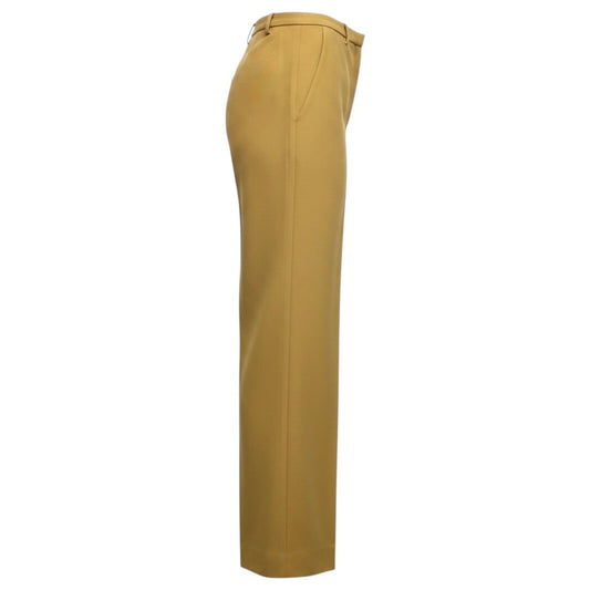 Khaite Tan Wide Leg Cotton Pants / Trousers