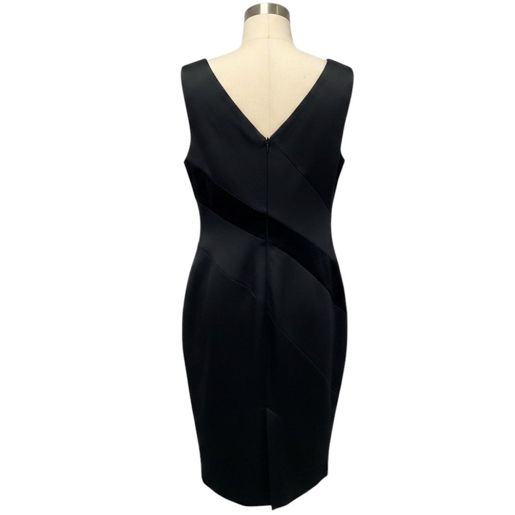 Karen Millen Black / Ivory Satin Midi Cocktail Dress