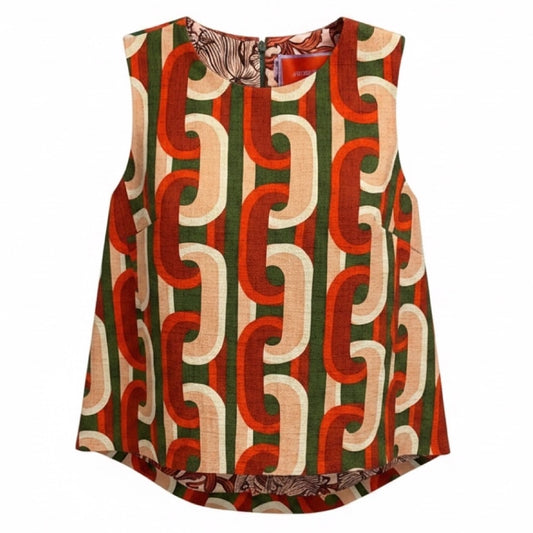 La DoubleJ Pale Pink Multi Shot Cotton Prometheus Print La Scala Top