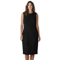 Load image into Gallery viewer, Pearl by Lela Rose Black Sleeveless Textured Cotton Stretch Midi Dress
