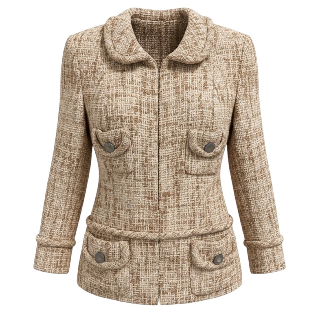 Marc Jacobs Beige / Tan Woven Chenille Tweed Blazer