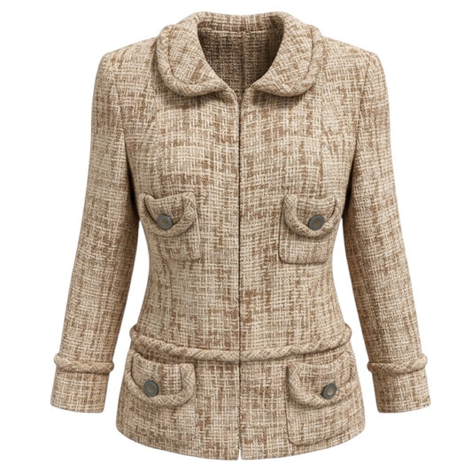 Marc Jacobs Beige / Tan Woven Chenille Tweed Blazer