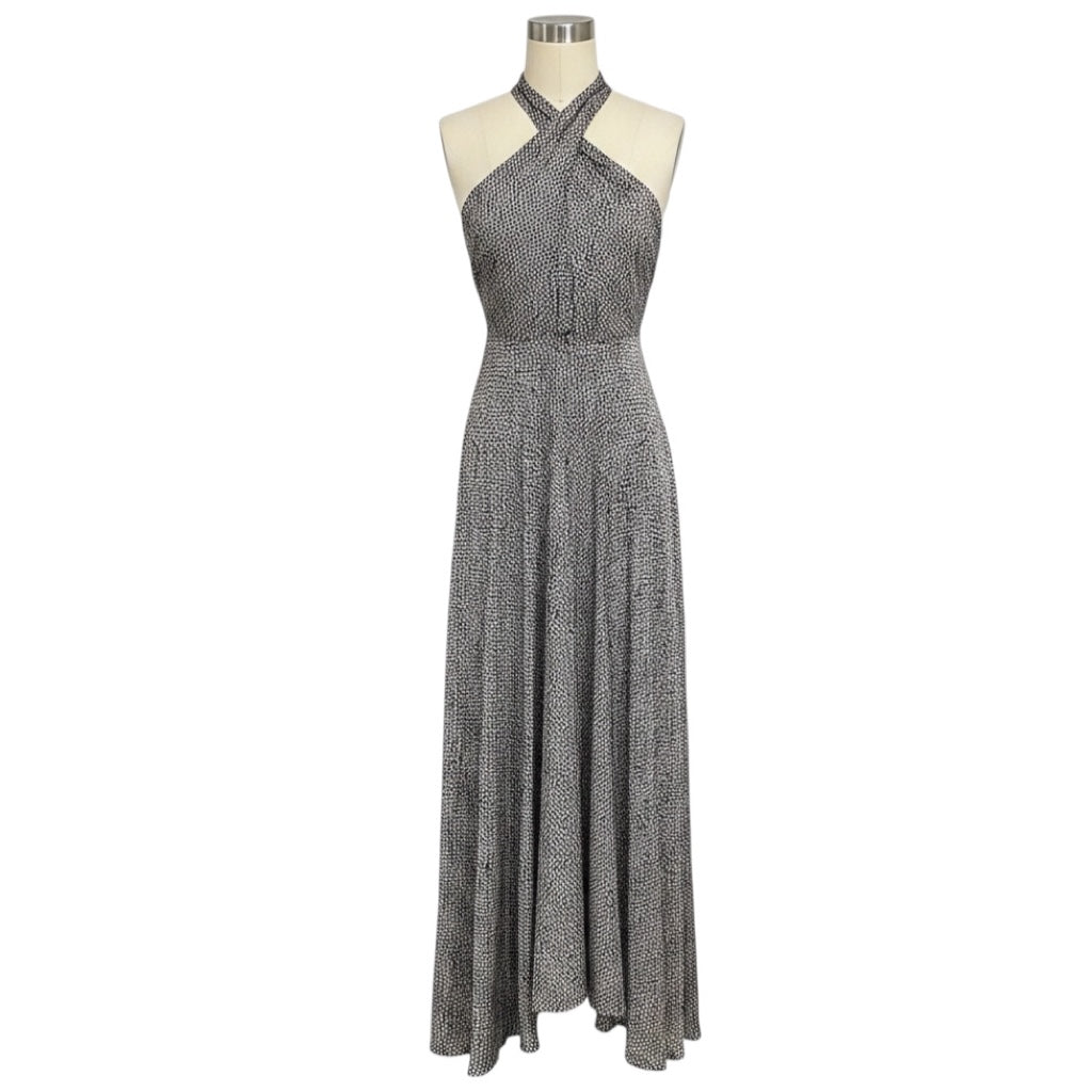 Maje Black / White Animalier Noir Blanc Maxi Dress