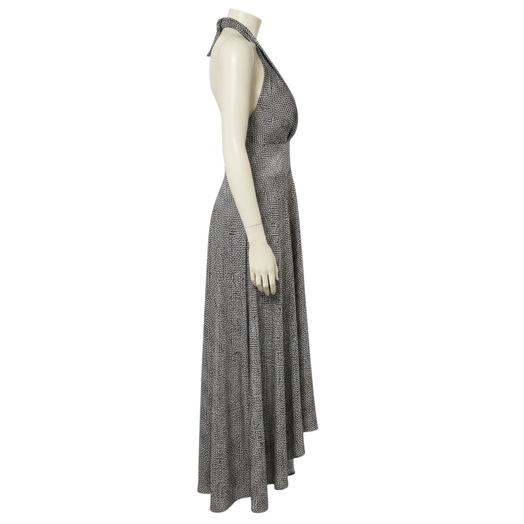 Maje Black / White Animalier Noir Blanc Maxi Dress