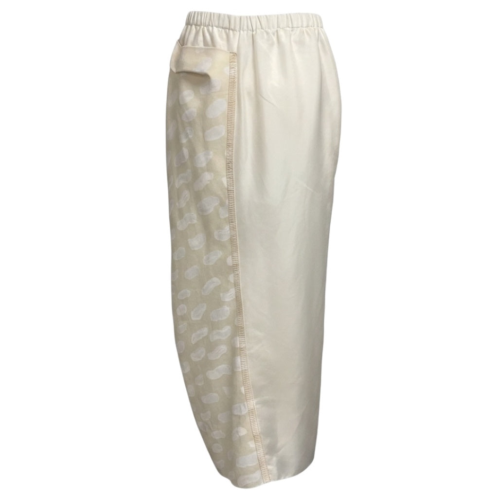 Marni Beige / White Gathered Midi Skirt