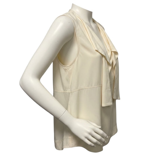 Marni Ivory Tie Front Sleeveless Silk Top