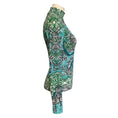 Load image into Gallery viewer, Mary Katrantzou Green / Blue Multi Floral Printed Long Sleeved Stretch Top
