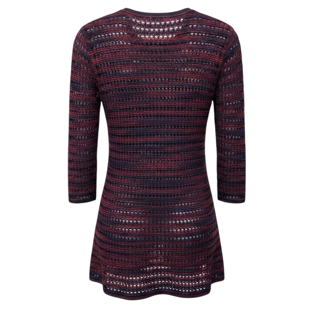 M Missoni Red / Purple / Black Multi Three Quarter Sleeved Knit Sweater
