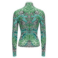 Load image into Gallery viewer, Mary Katrantzou Green / Blue Multi Floral Printed Long Sleeved Stretch Top
