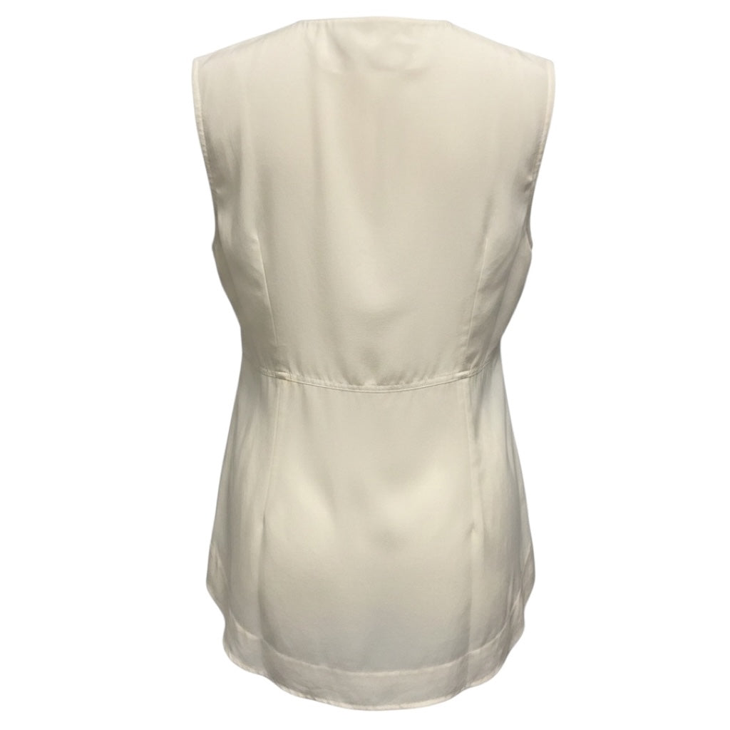 Marni Ivory Tie Front Sleeveless Silk Top