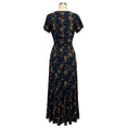 Load image into Gallery viewer, Marni Navy Blue Multi Floral Printed Short Sleeved Crepe Maxi Dress with Belt

