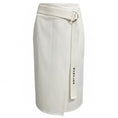 Load image into Gallery viewer, Moncler White Cotton Wrap Midi Skirt with Logo Belt
