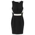Load image into Gallery viewer, Mugler Black / White Fitted Sleeveless Stretch Knit Midi Cocktail Dress
