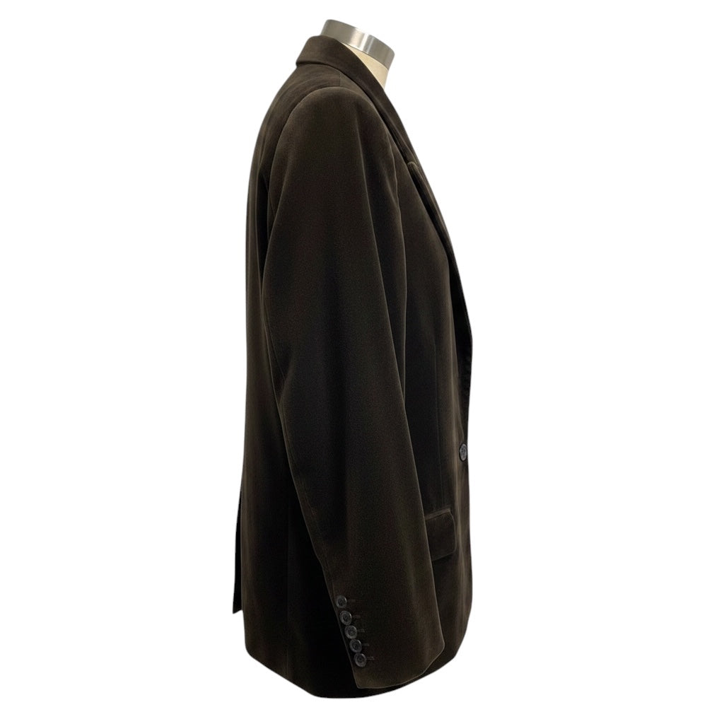 Nili Lotan Brown Diane Stretch Velvet One Button Blazer Jacket