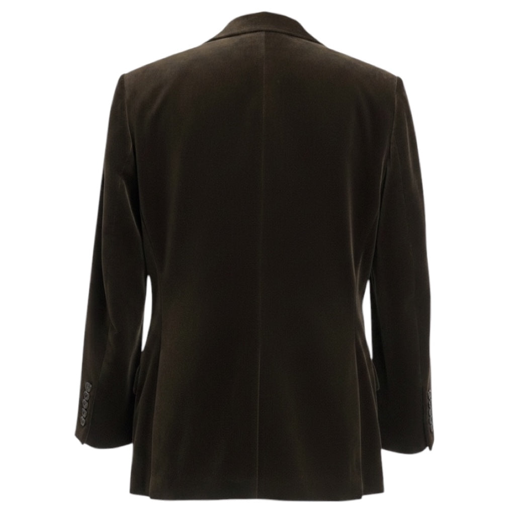 Nili Lotan Brown Diane Stretch Velvet One Button Blazer Jacket