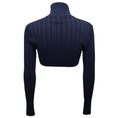 Load image into Gallery viewer, Alaia Navy Blue Cropped Shiny Crinoline Cardigan Sweater

