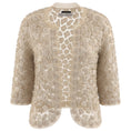 Load image into Gallery viewer, Oscar de la Renta Beige Embroidered Mesh Tulle Open Front Jacket
