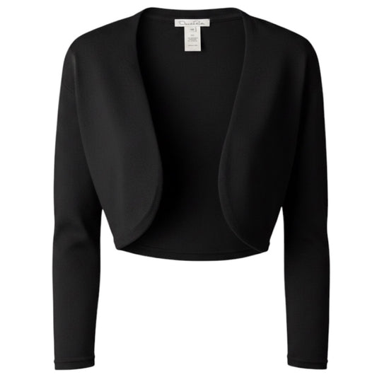 Oscar de la Renta Navy Blue Cropped Cashmere and Silk Knit Sweater with Open Front