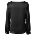 Load image into Gallery viewer, Oscar de la Renta Black Draped Long Sleeved Silk Blouse
