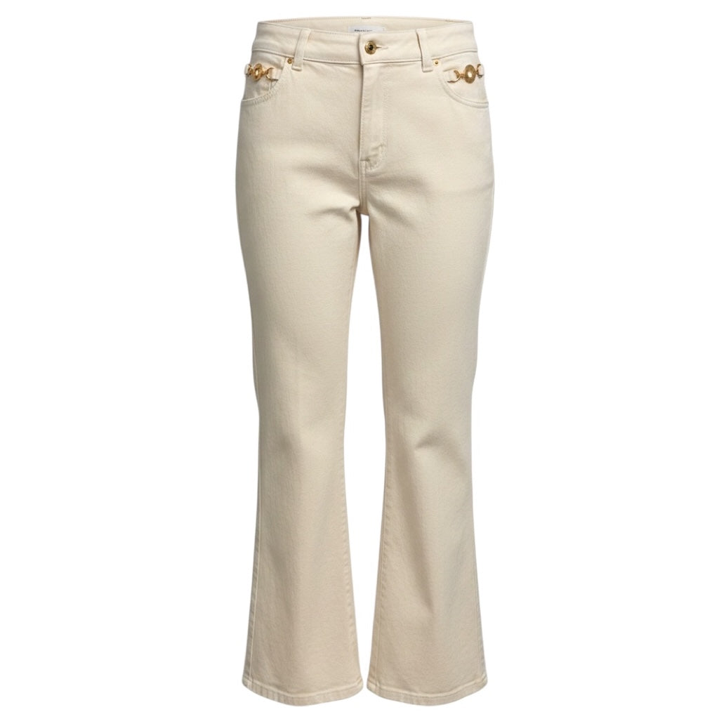 Patou Ivory Regenerated Cotton Denim Flare Jeans