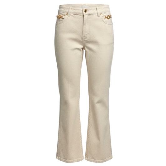 Patou Ivory Regenerated Cotton Denim Flare Jeans