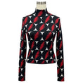 Load image into Gallery viewer, Proenza Schouler Black / White / Red Multi Lightning Bolt Patterned Long Sleeved Silk Knit Pullover Sweater
