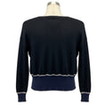 Load image into Gallery viewer, Prada Black / Navy Blue / White Colorblock Knit Cardigan Sweater
