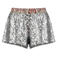 Load image into Gallery viewer, Paco Rabanne Silver Sequined Shorts with Paisey Trim
