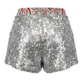 Load image into Gallery viewer, Paco Rabanne Silver Sequined Shorts with Paisey Trim
