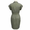 Load image into Gallery viewer, Peserico Sage Green Monili Bead Embellished Short Sleeved Cotton Stretch Dress
