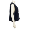 Load image into Gallery viewer, Rosa Mosa Navy / Black Shearling Vest with Tie Front
